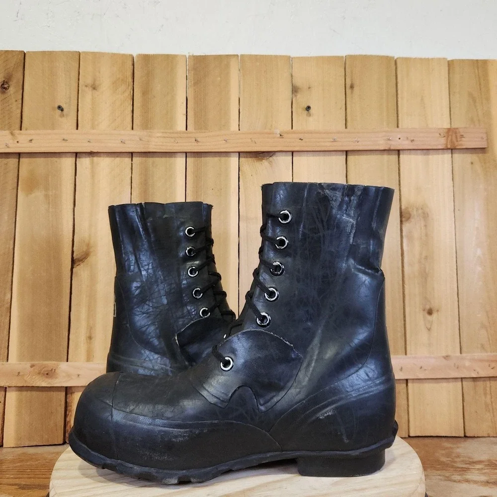Vintage Bristolite Military Mickey Mouse Rubber Boots Mens 9R Black Cold Weather